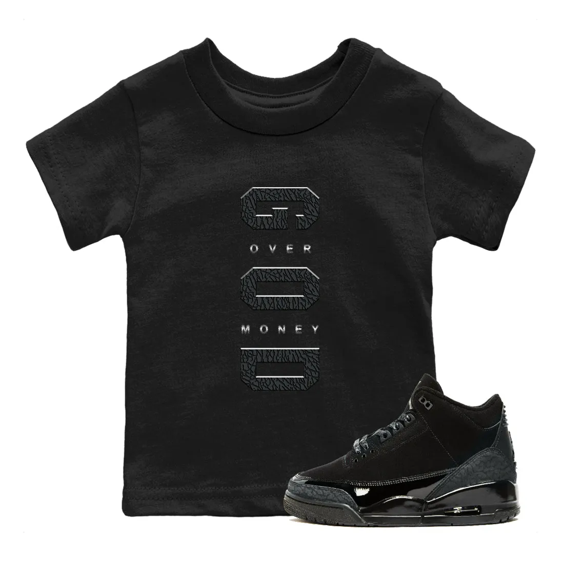- Jordan Sneaker SNRT Over Tees 3 Secure packaging Money Premium God Black Cat Kids Air