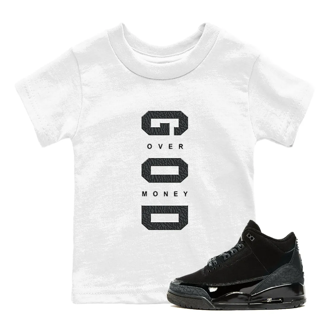 - Jordan Sneaker SNRT Over Tees 3 Secure packaging Money Premium God Black Cat Kids Air