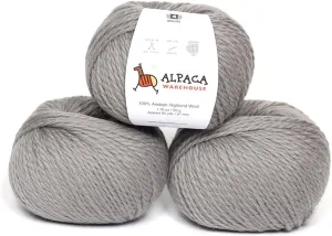 100% Highland Wool Yarn - Sourced Directly from Peru - Heavenly Soft and Perfect for Knitting and Crocheting (Worsted, Ash Gray)