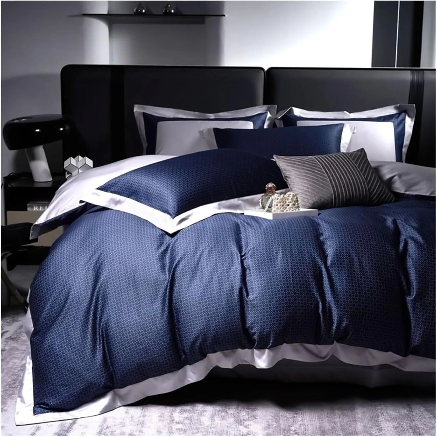 1000 Thread Count Sheet Set – Egyptian Cotton Bed Sheets Soft Sateen Weave Quality Luxury Bedding Compatible with All Seasons Bed Four Pieces Set(B,Twin)