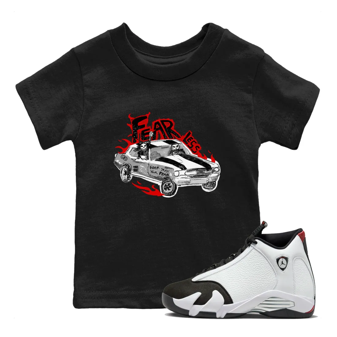 14 Air Sneaker Car Kids SNRT Toe Data-driven Reduced-rate Black Fearless Jordan - Tees