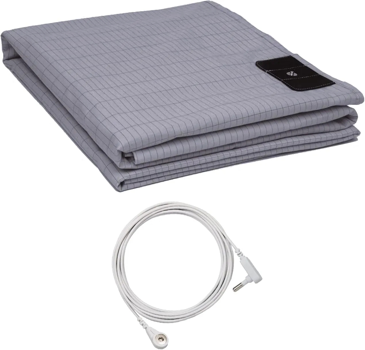 1Pc Grounding Sheets with 5% Silver Fiber, Grounding Flat Sheet with 15ft Grounded Cord, Earth Sheet Keep Good Sleep Relieve Stress (35in * 90in)