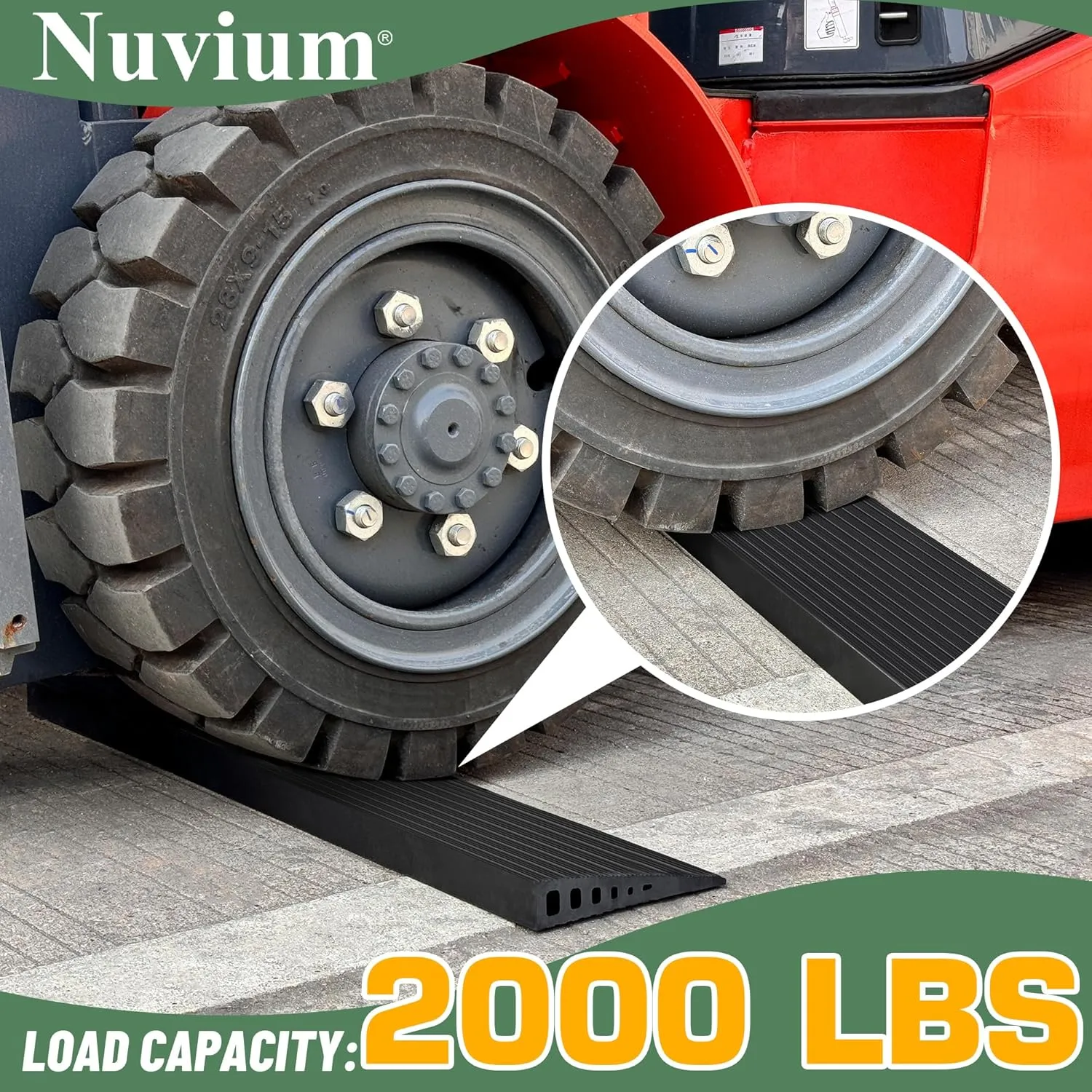 1" Rise Threshold Ramps for Doorways, 2000 Lbs Load Capacity, 35.5" Wide Natural Rubber Power Wheelchair Ramp is Adjustable and Cuttable for Doorways, Curb, Sweeper, Power Scooters, Bathroom