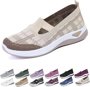 2025 New Orthowalkway Womens Shoes, Women's Orthopedic Walking Shoes, Slip-on Lightweight Flat Soft Soled Orthopedic Shoe
