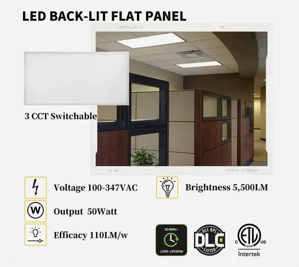 2X4 LED FLAT PANEL - 50W - 5000K