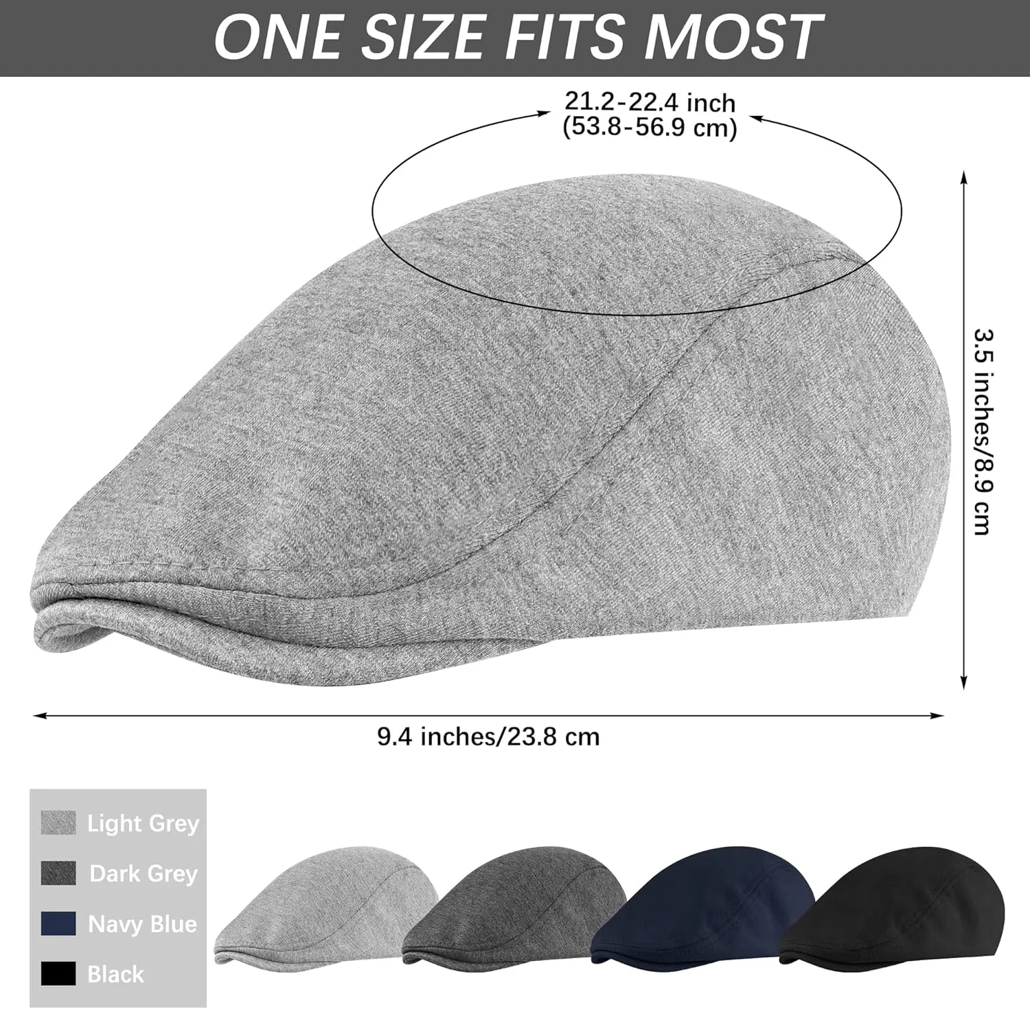 4 Pieces Newsboy Men's Hat Newsboy Cap Flat Cap Soft Stretch Fit Men Cap Cabbie Hunting Cap for Men Outdoor Daily Use