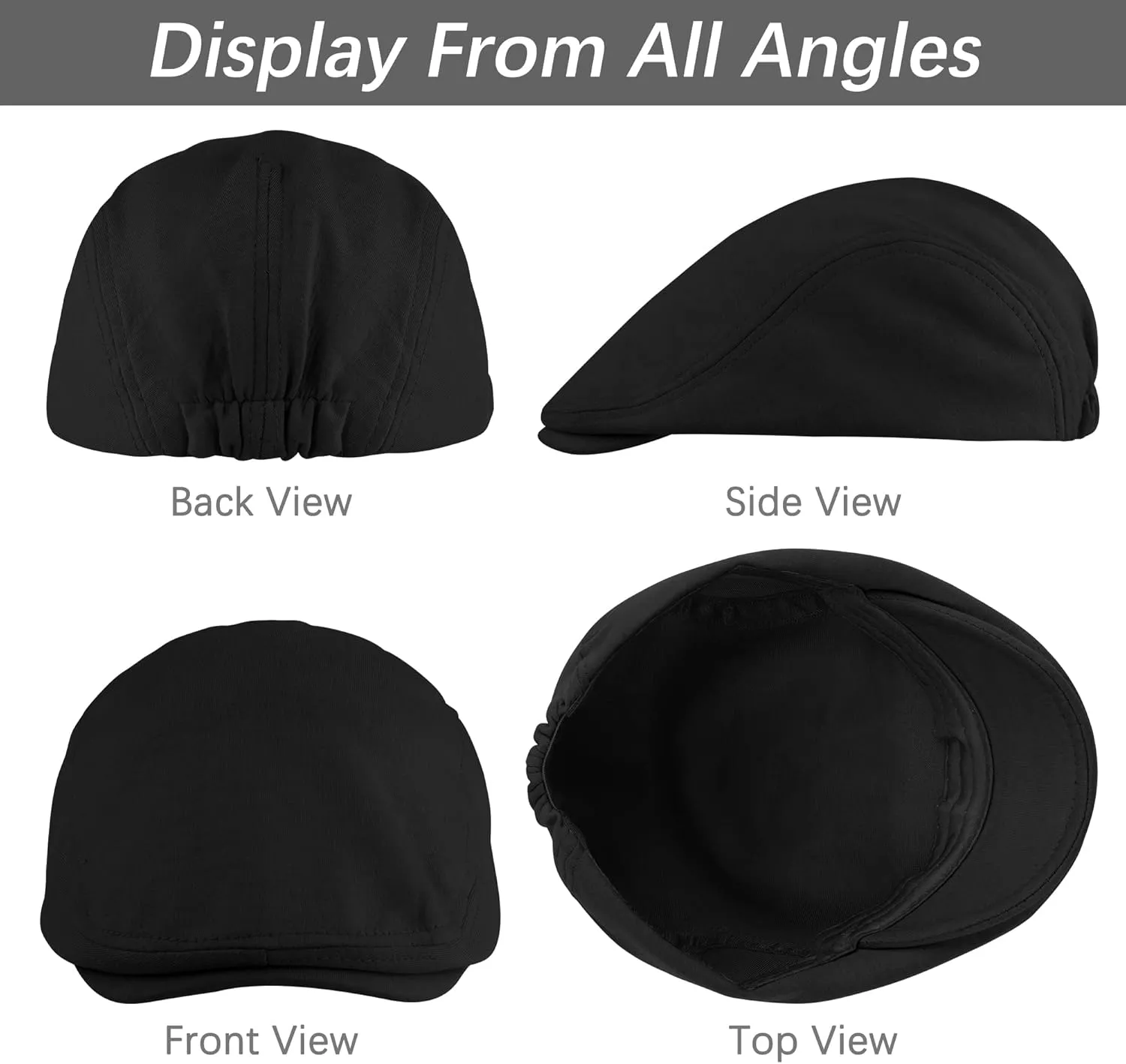 4 Pieces Newsboy Men's Hat Newsboy Cap Flat Cap Soft Stretch Fit Men Cap Cabbie Hunting Cap for Men Outdoor Daily Use
