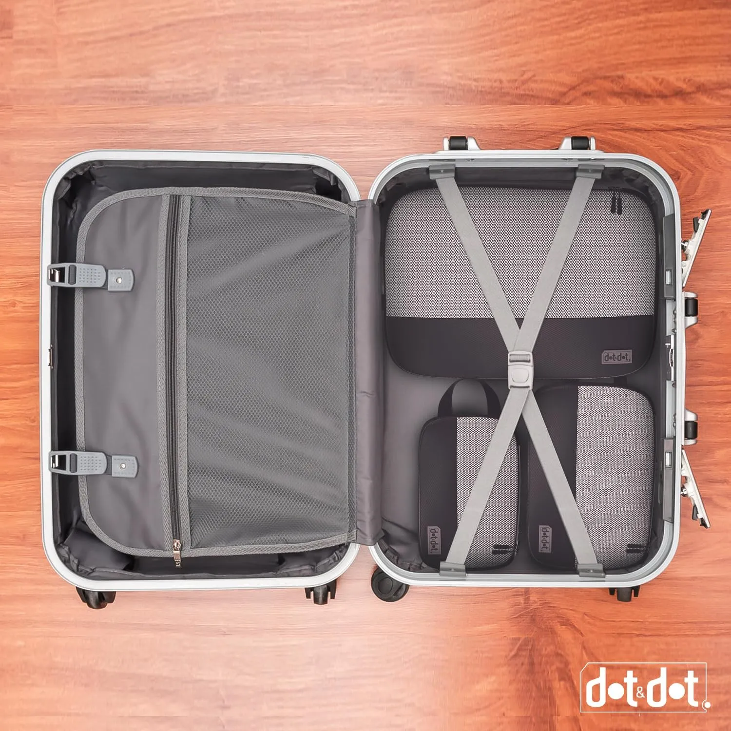 4pc Large Compression Packing Cubes for Suitcases - Carry-on Packing Cubes - Compression Packing Cubes for Carry on Suitcase Compression - Luggage Packing Compression Bags for Travel