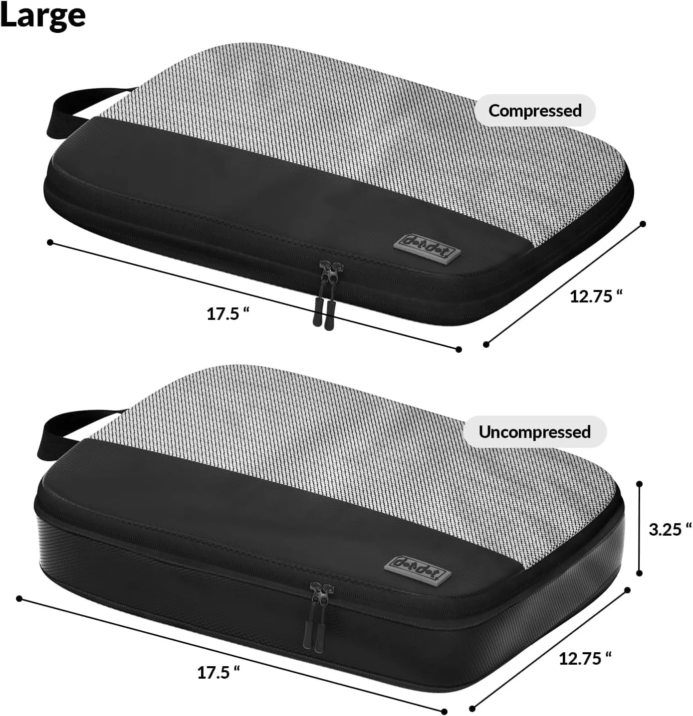 4pc Large Compression Packing Cubes for Suitcases - Carry-on Packing Cubes - Compression Packing Cubes for Carry on Suitcase Compression - Luggage Packing Compression Bags for Travel