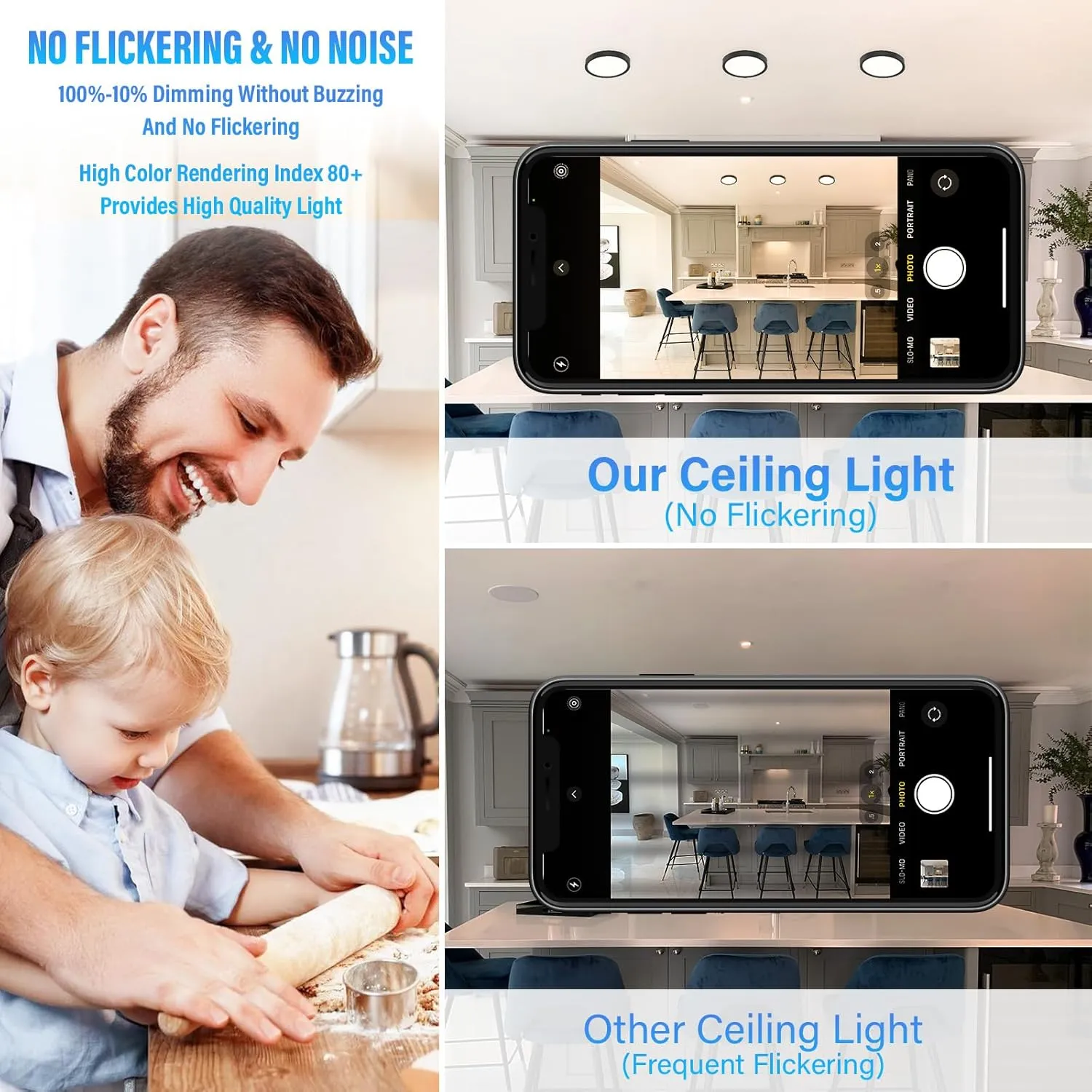 5 Inch Black Flush Mount Ceiling Light 5CCT Selectable LED Edgelit Slim Surface Mount Downlight for J-Box, Mini Flat Panel Light, Dimmable, 120VAC, 10W, 600LM, CRI90, ETL, Wet Rated, 12 Packs