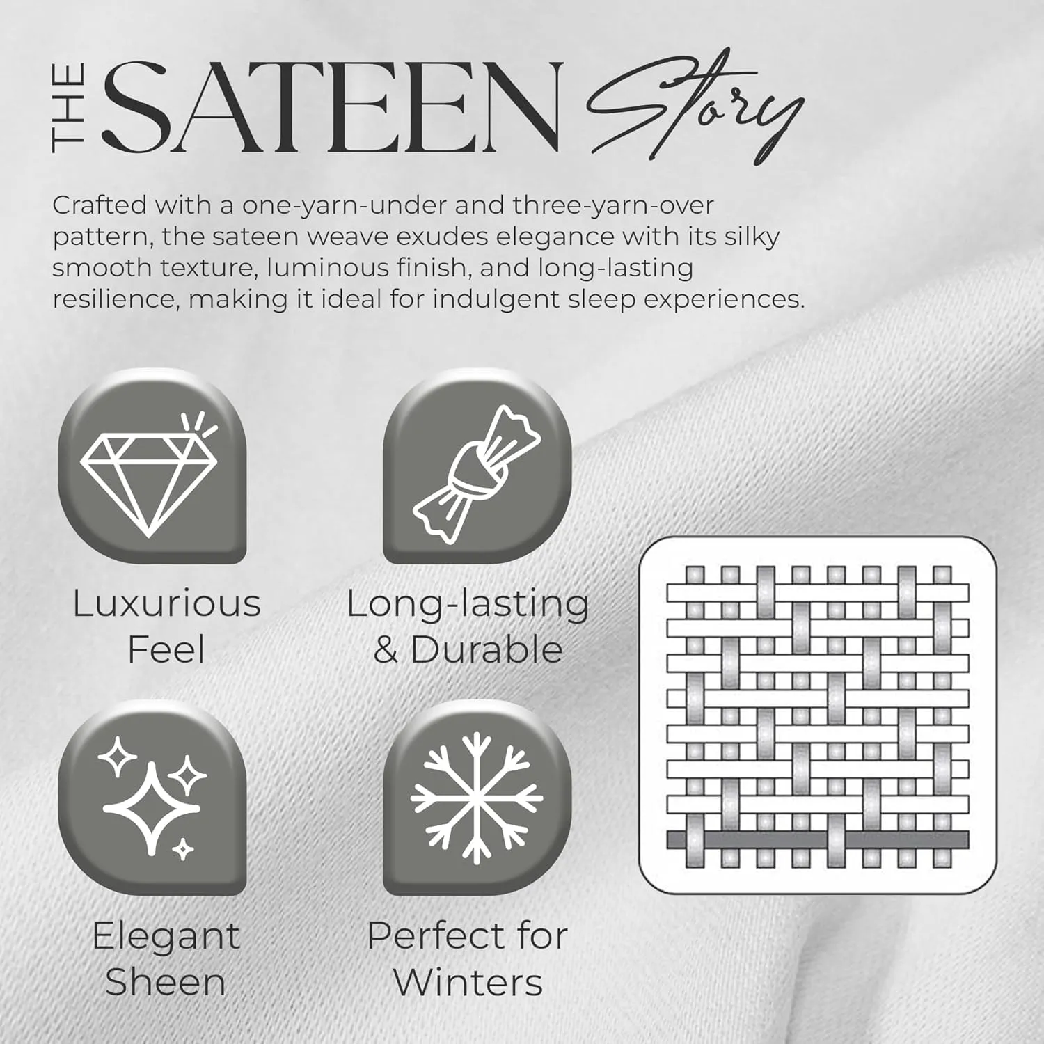 600 Thread Count Cotton Rich Light Gray King Size Sheets Set, Ultra Soft & Silky, Sateen Deep Pocket Sheets (1 Flat, 1 Fitted Sheet & 2 Pillowcases)