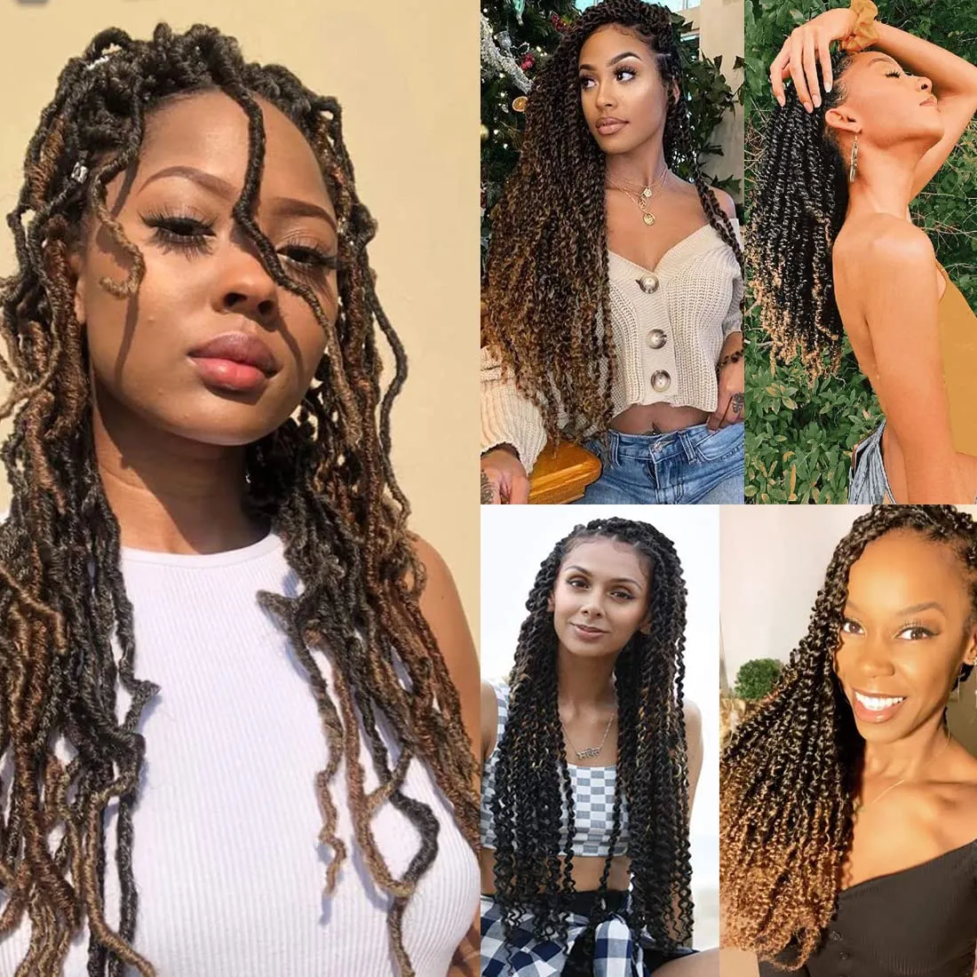 8 Packs Pre-Separated Springy Afro Twist Hair Suitable for Damaged Soft Locs Synthetic Marley Twist Braiding (18 Inch, 1b/27)