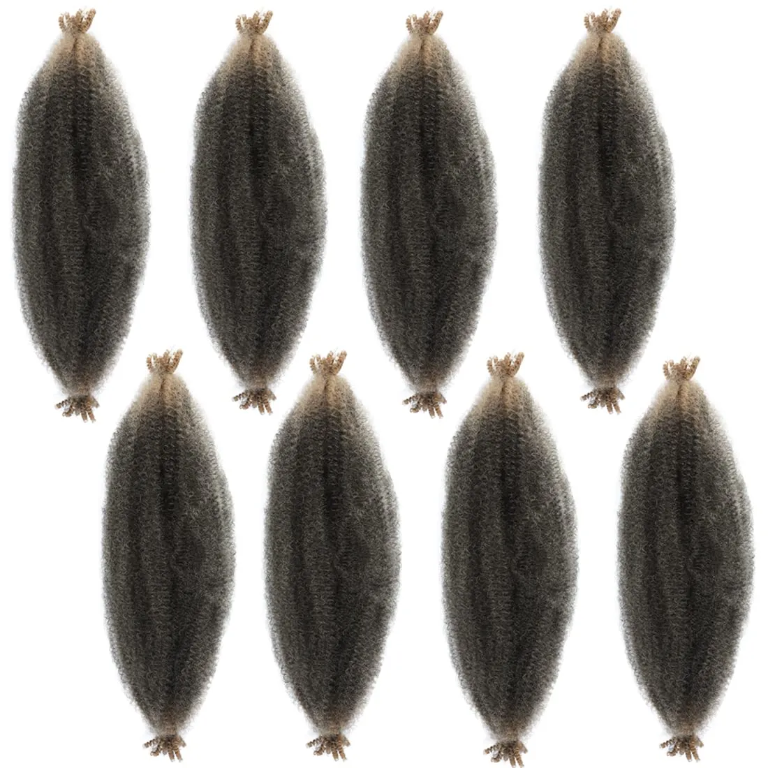8 Packs Pre-Separated Springy Afro Twist Hair Suitable for Damaged Soft Locs Synthetic Marley Twist Braiding (18 Inch, 1b/27)