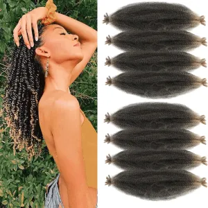 8 Packs Pre-Separated Springy Afro Twist Hair Suitable for Damaged Soft Locs Synthetic Marley Twist Braiding (18 Inch, 1b/27)