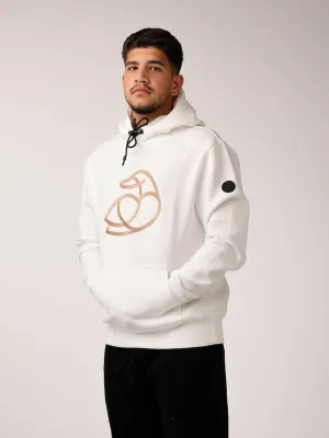 Adult Soft Flat Embroidery Hoodie White