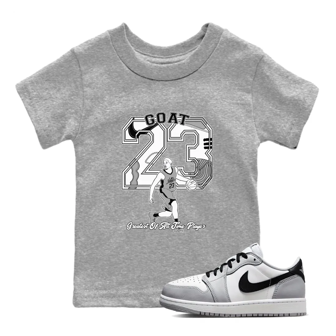 Air Customizable options Player Voice-activated Jordan Sneaker - Goat Grey 1 Wolf Tees Kids SNRT