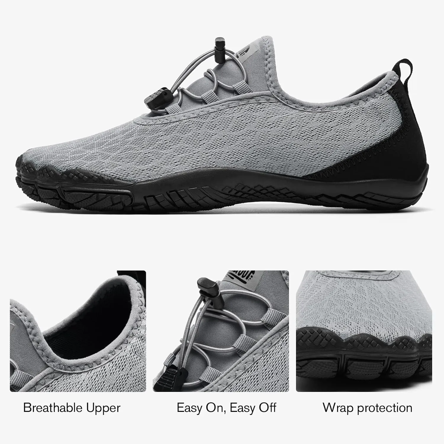 ALEADER Barefoot Water Shoes Men Non Slip Swim Beach Shoes for Hiking Walking River