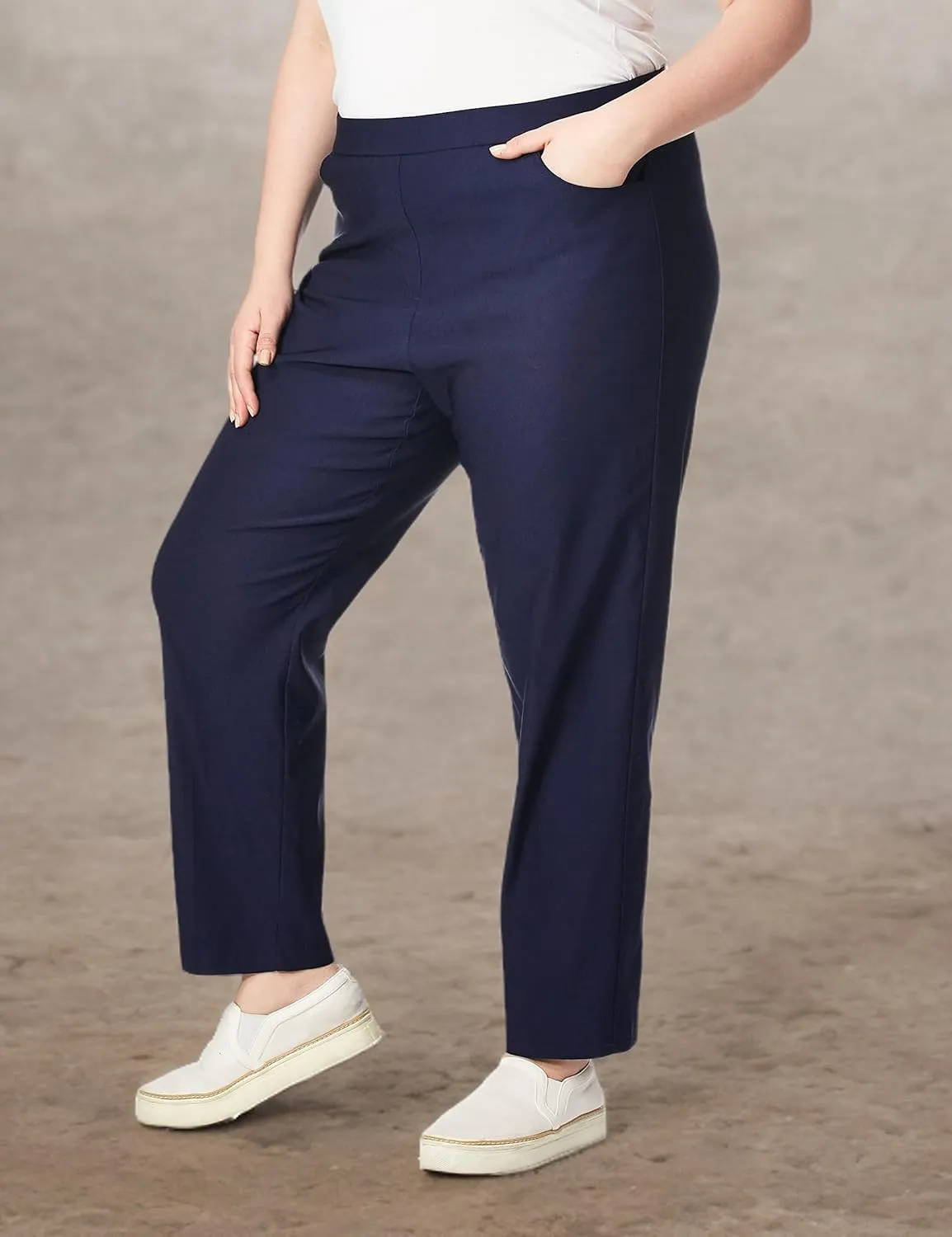 Alfred Dunner Women's Allure Slimming Petite Short Stretch Pants-Modern Fit