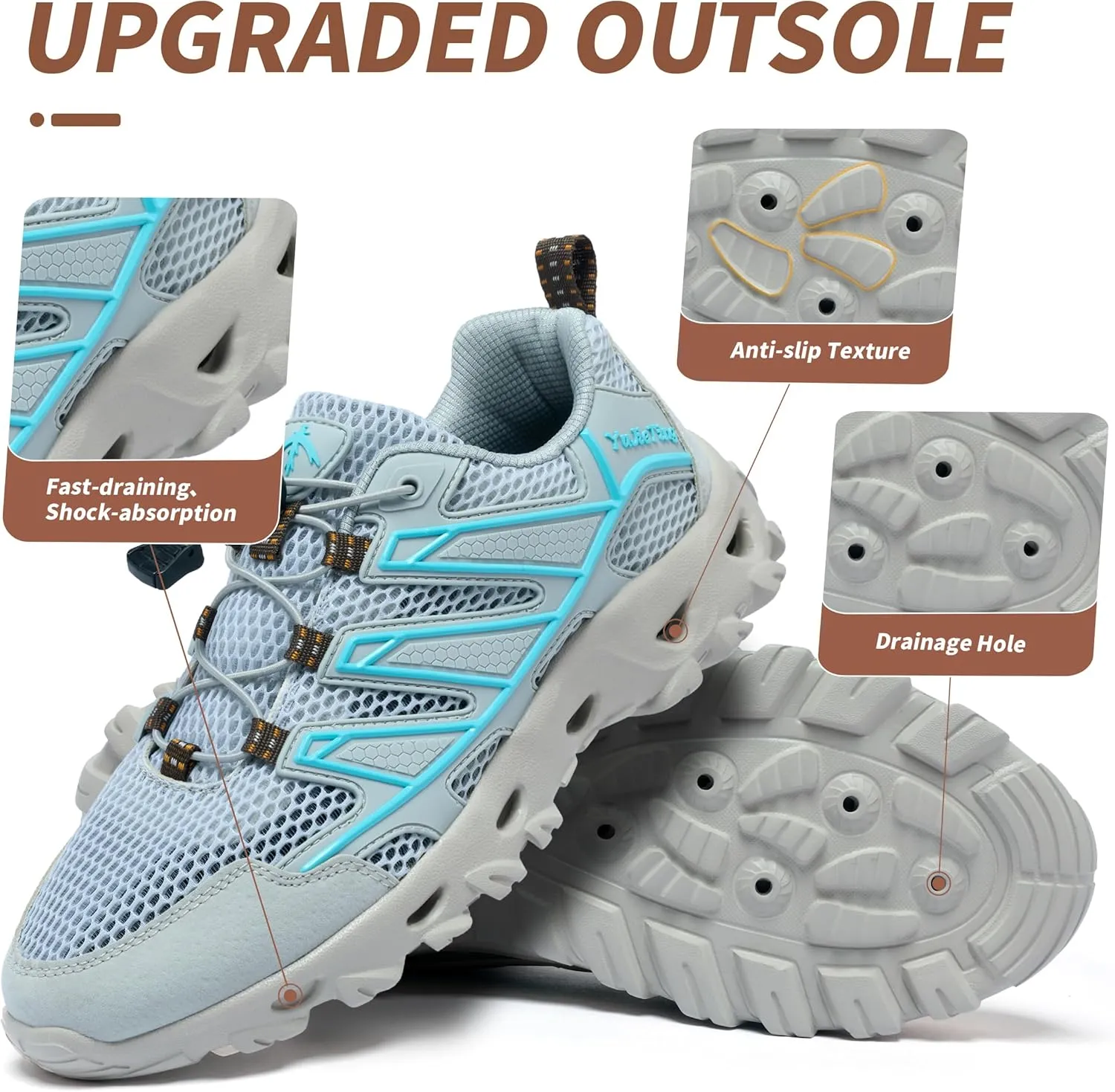 Alibress Water Shoes for Women Men Slip-on Hiking Water Shoes Quick-Dry Aqua Beach Swim River Shoes
