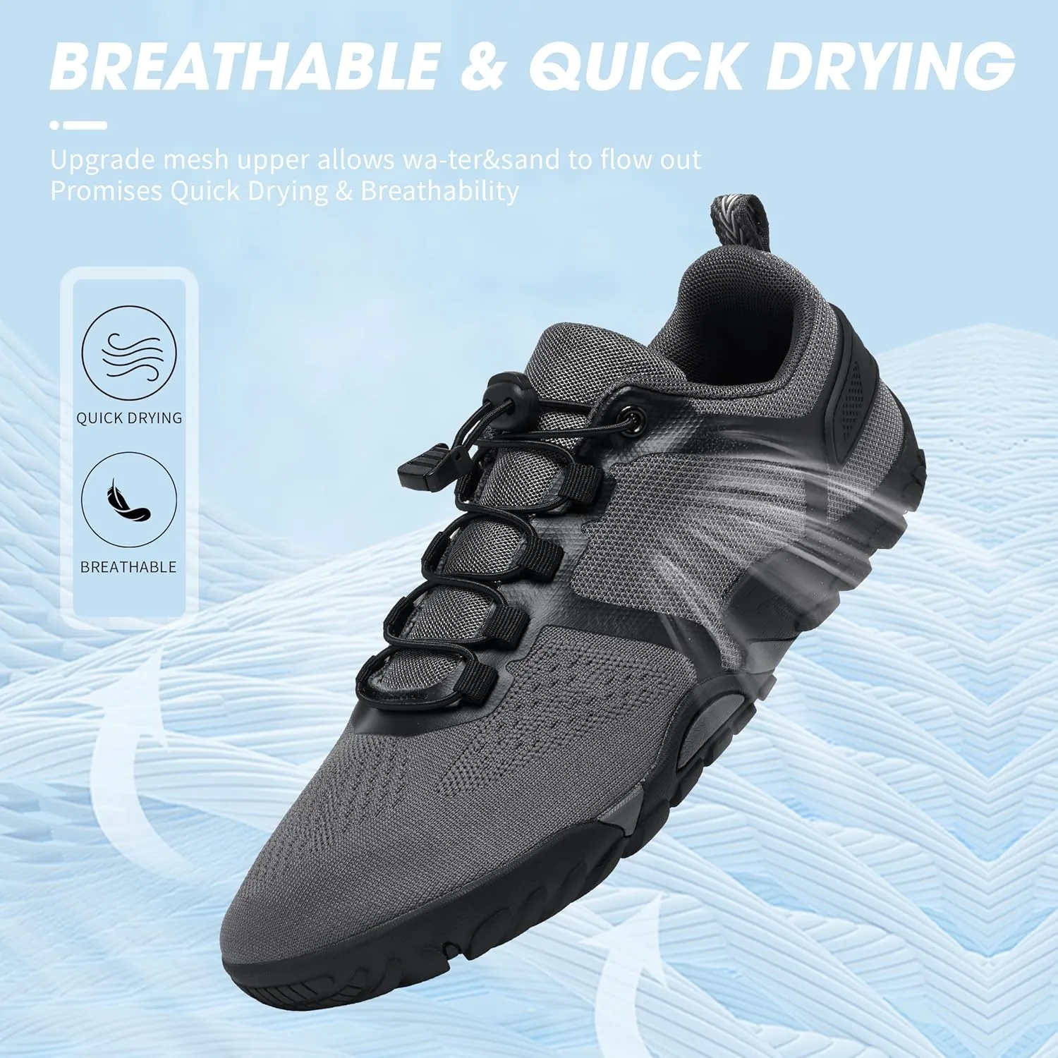 Alibress Water Shoes for Women Men Slip-on Quick-Dry Aqua Beach Swim River Hiking Water Shoes