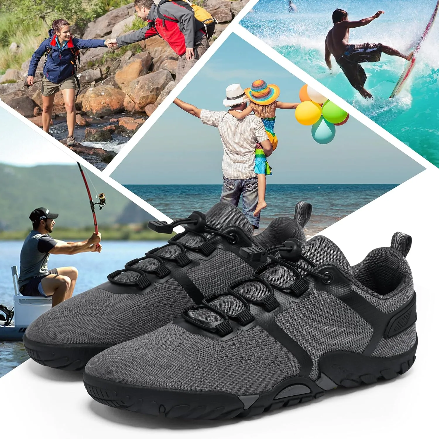 Alibress Water Shoes for Women Men Slip-on Quick-Dry Aqua Beach Swim River Hiking Water Shoes