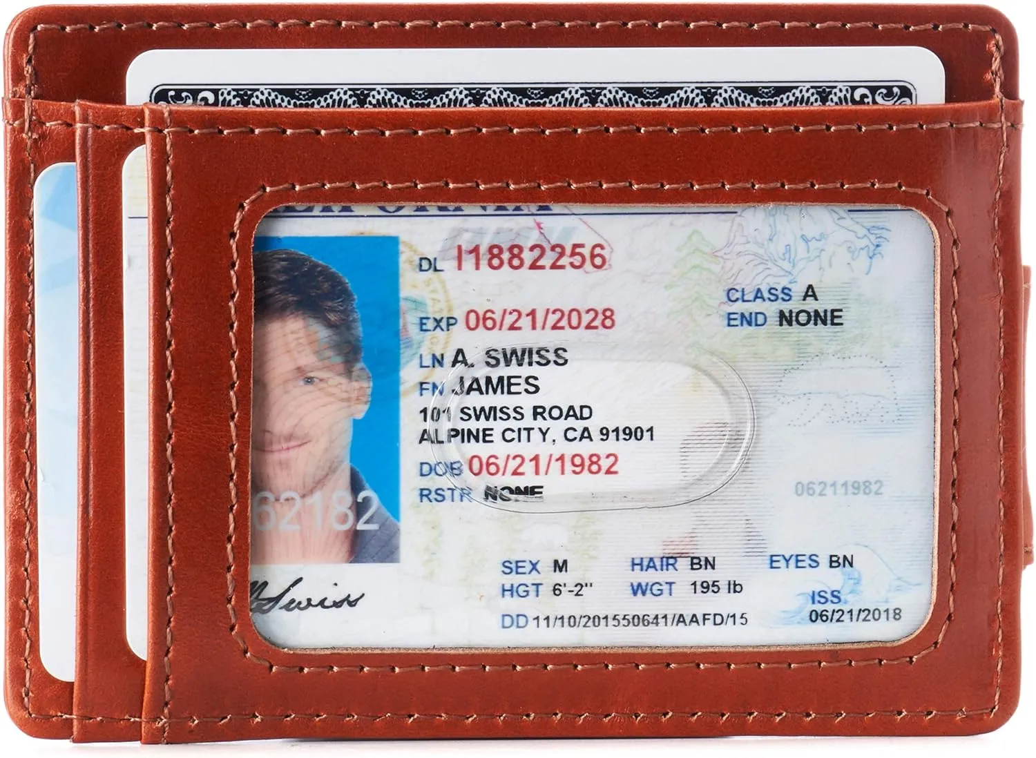Alpine Swiss Harper Mens RFID Slim Money Clip Front Pocket Wallet Minimalist Leather ID Card Holder