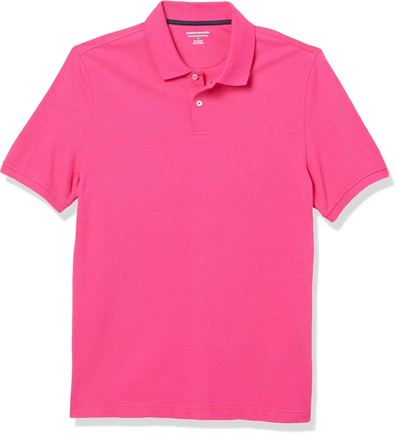 Amazon Essentials Men's Polo Shirts Short Sleeve, Slim-Fit Cotton Pique