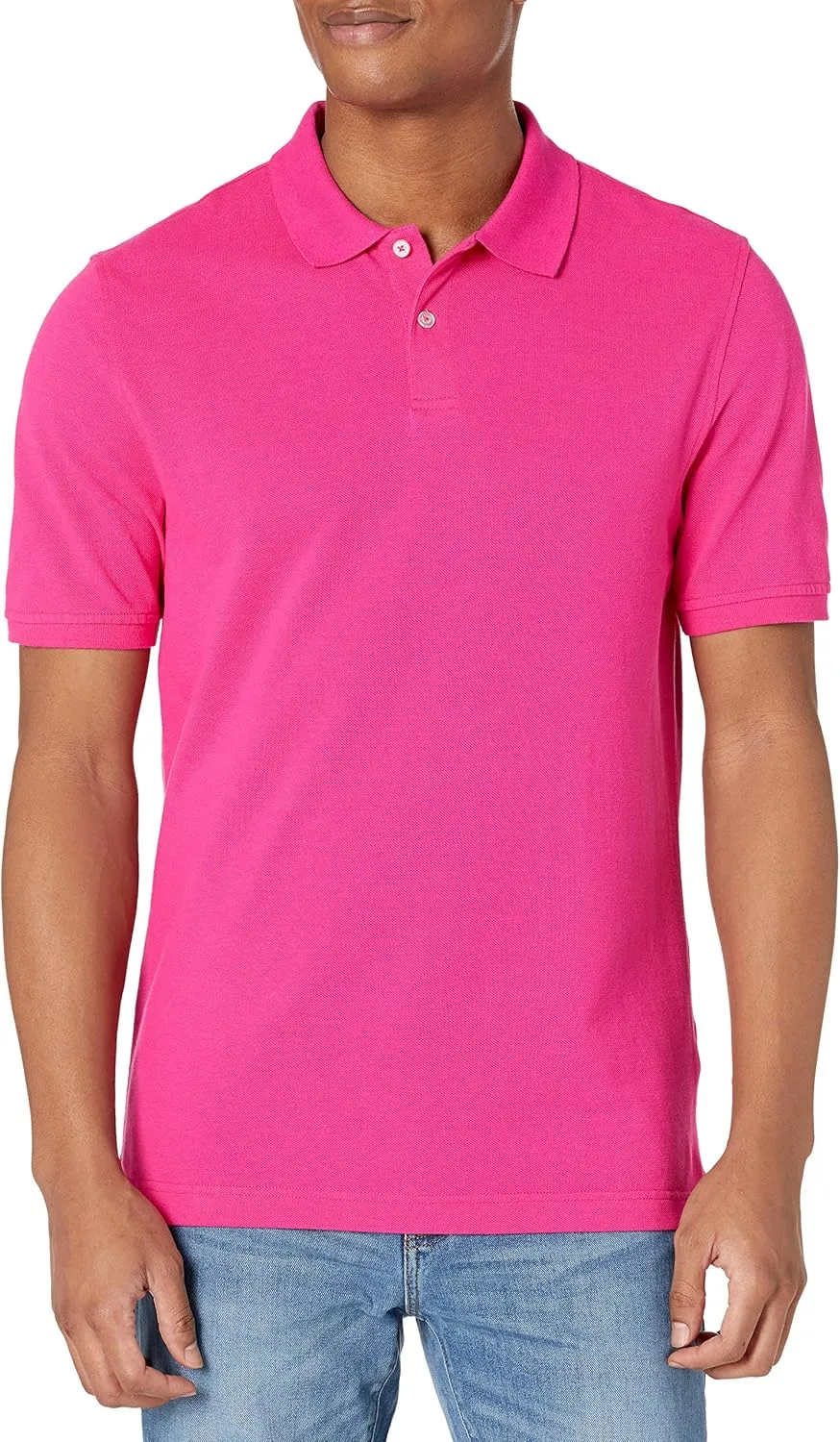 Amazon Essentials Men's Polo Shirts Short Sleeve, Slim-Fit Cotton Pique