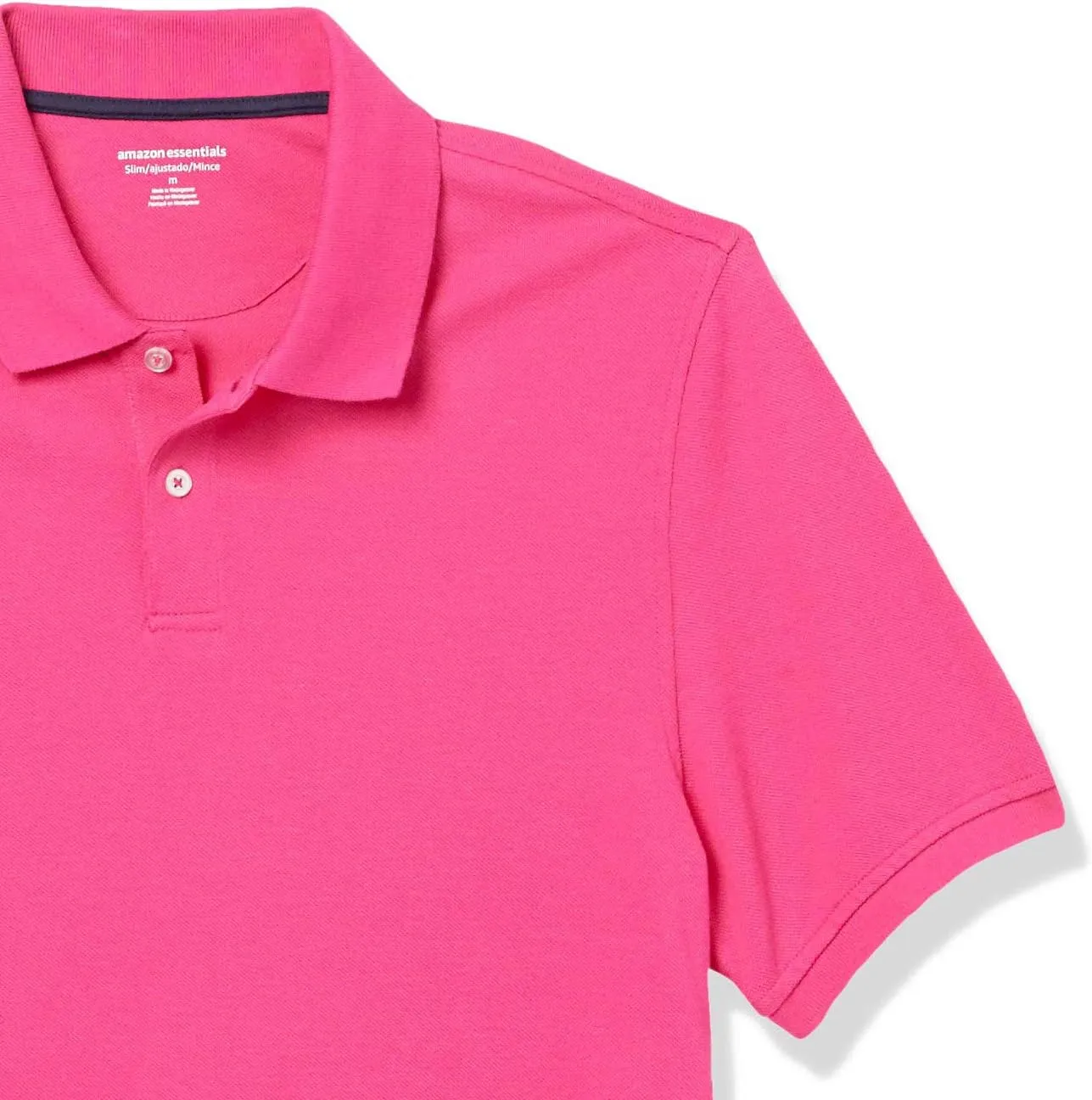 Amazon Essentials Men's Polo Shirts Short Sleeve, Slim-Fit Cotton Pique
