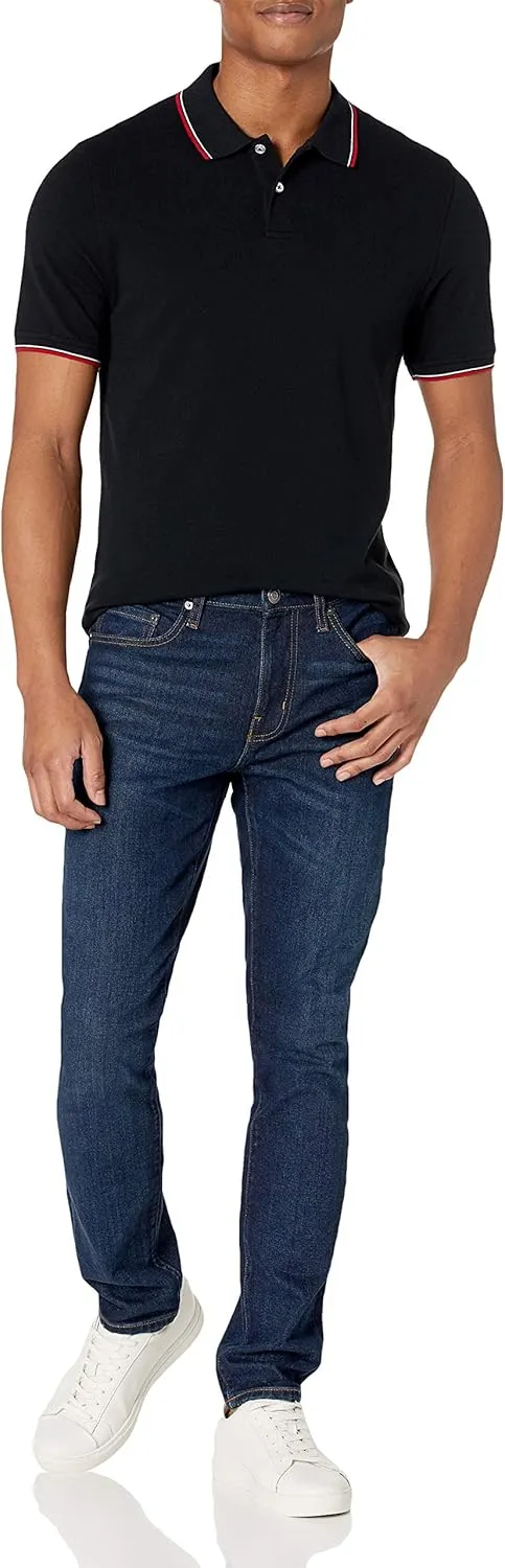 Amazon Essentials Men's Polo Shirts Short Sleeve, Slim-Fit Cotton Pique