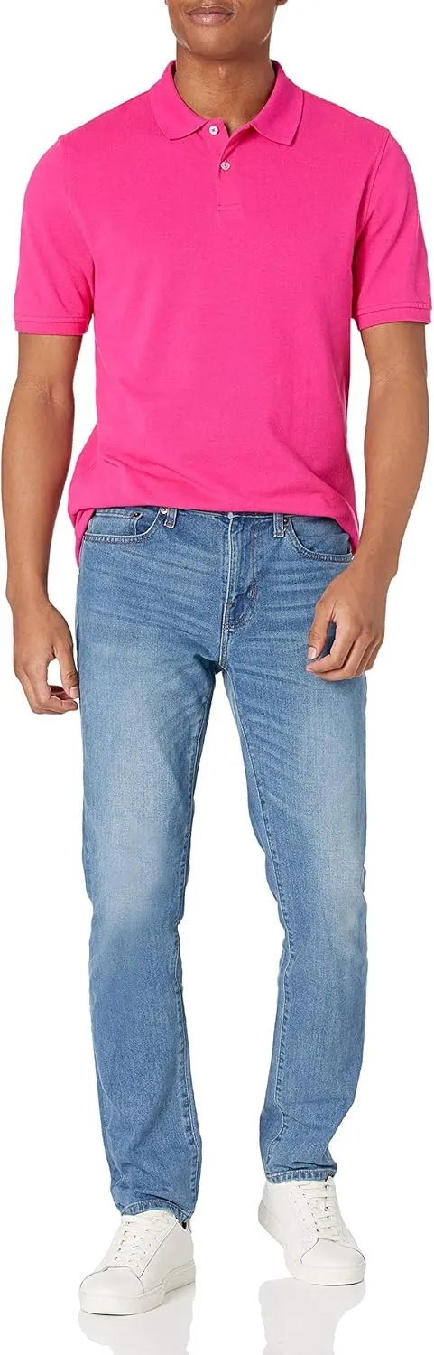 Amazon Essentials Men's Polo Shirts Short Sleeve, Slim-Fit Cotton Pique