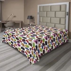 Ambesonne Fashion Flat Sheet, Rhythmic Clutch Pouch Handbag Statement Bags Motifs Complementary Accessories Print, Soft Comfortable Top Sheet Decorative Bedding 1 Piece, Queen Size, Multicolor