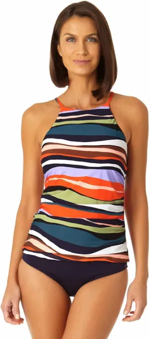 Anne Cole - Women's High Neck Tankini Top Multi / XS