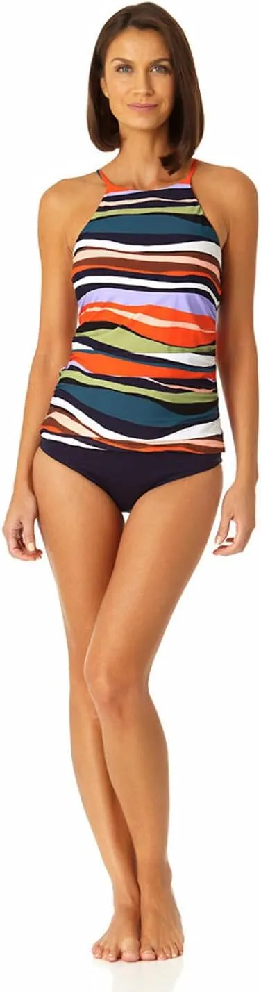 Anne Cole - Women's High Neck Tankini Top Multi / XS