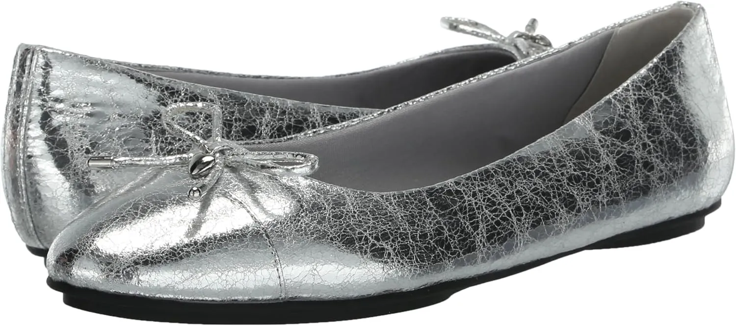 Anne Klein Womens LUCI Faux Leather Slip On Flat Shoes