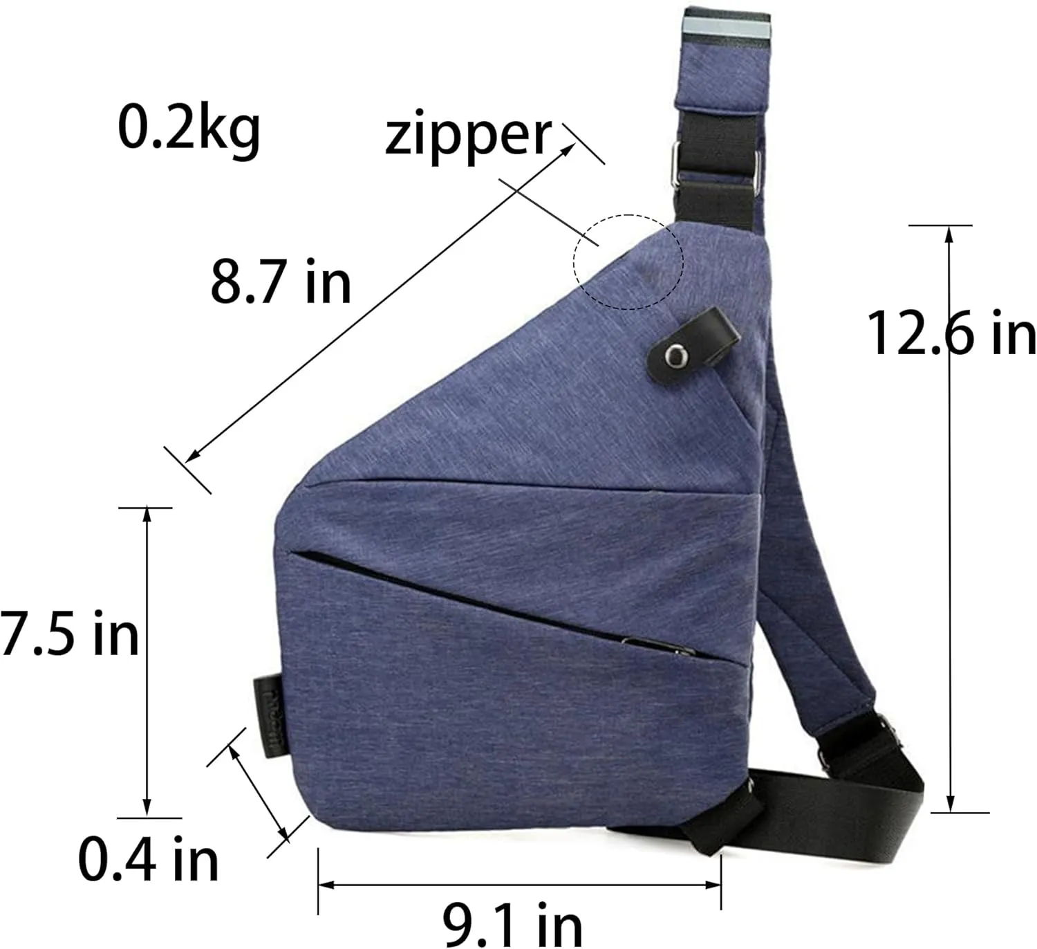 Anti Theft Travel Sling Bag - Slim Crossbody Hiking Shoulder Bag for Women & Men