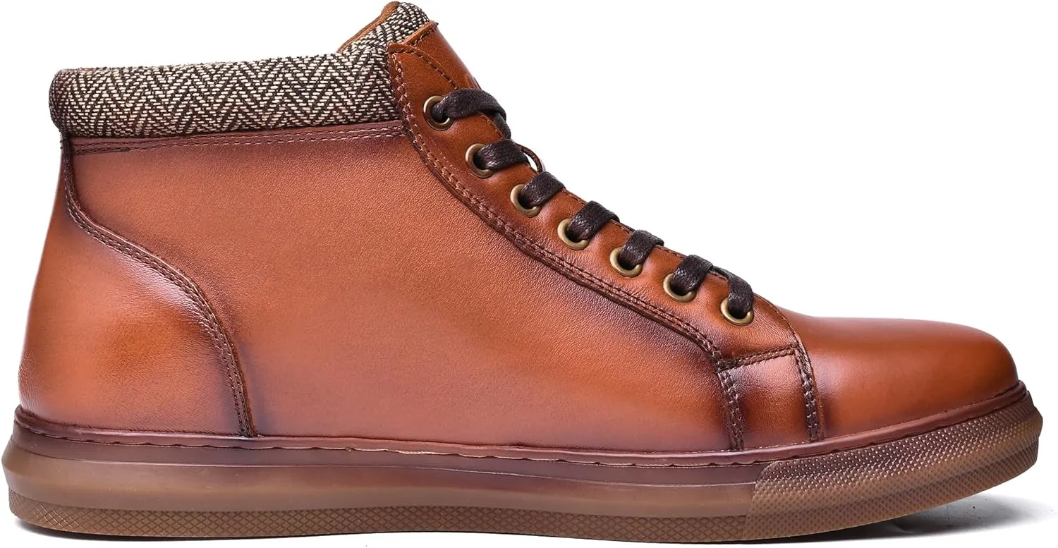 Arkbird Mens Leather Sneaker Fashion Classic Casual Chukka Ankle Boots for Men