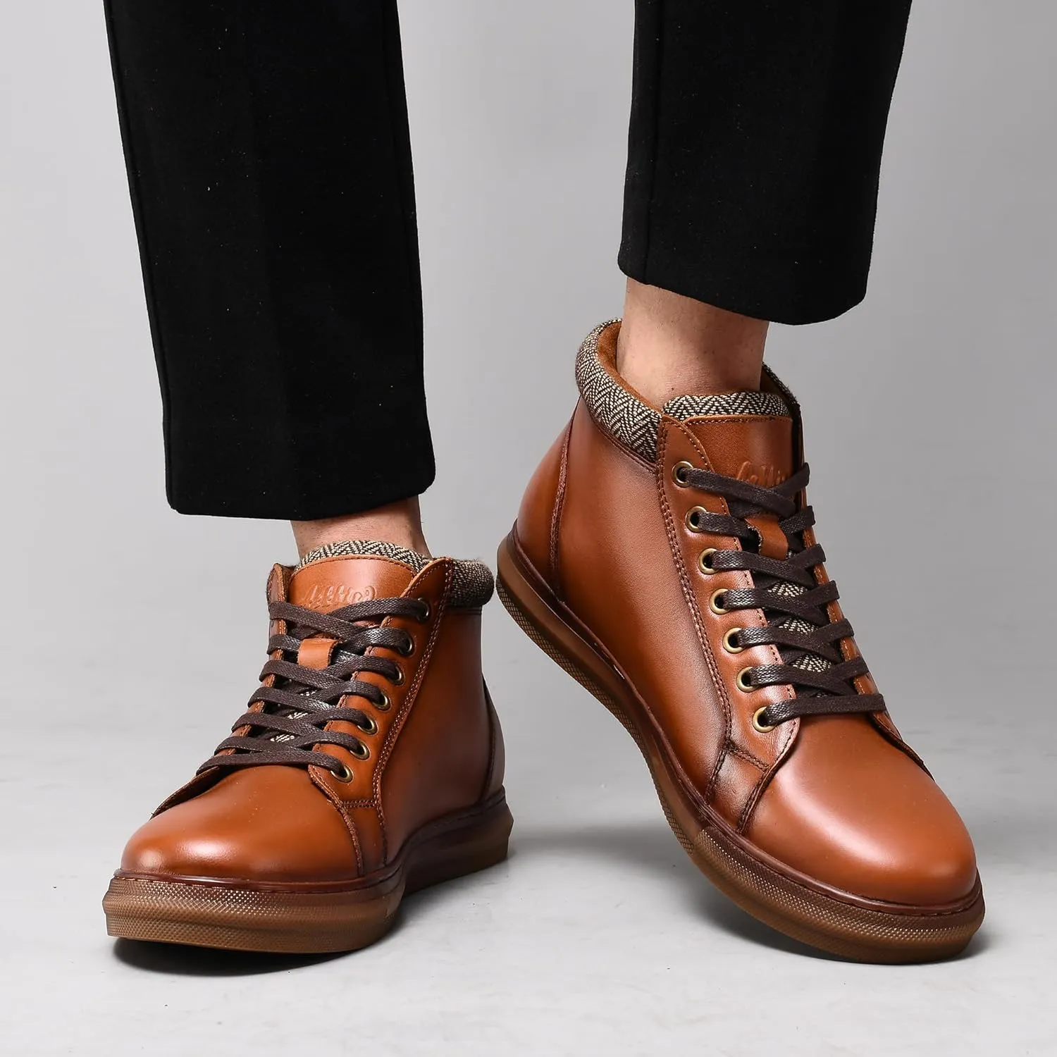 Arkbird Mens Leather Sneaker Fashion Classic Casual Chukka Ankle Boots for Men
