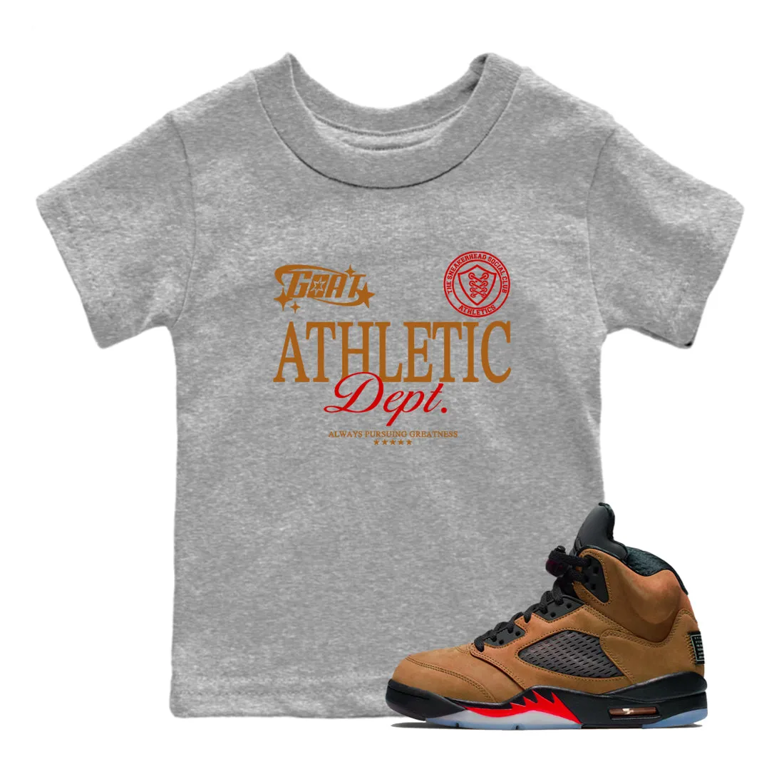 Athletic Brown Archaeo Tees SNRT Sneaker Kids Air 5 Curated selection Goat - Verified Jordan Dept