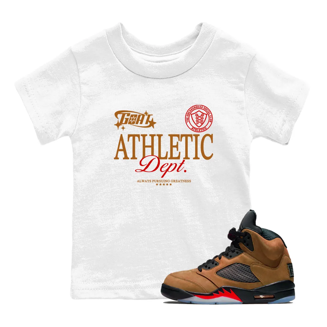 Athletic Brown Archaeo Tees SNRT Sneaker Kids Air 5 Curated selection Goat - Verified Jordan Dept