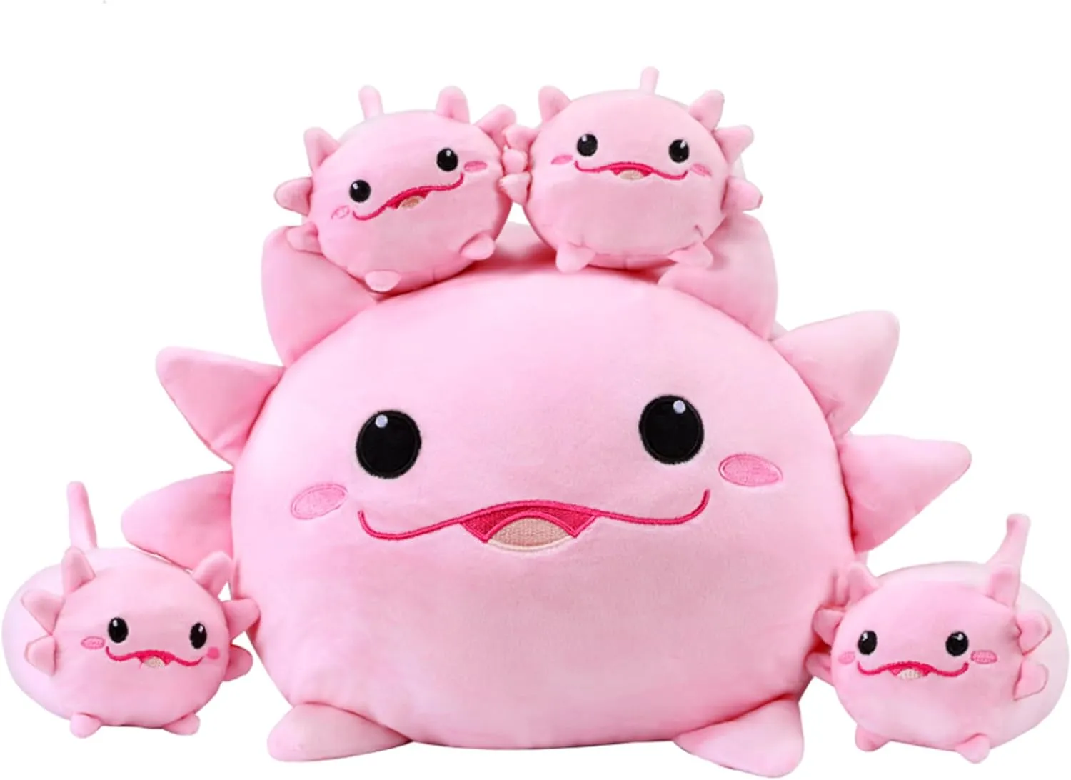 Axolotl Plush Cute Axolotl Stuffed Animal with 4 Baby Soft Pillow Valentine's, Birthday Gift for Girls Boys Kids Decor