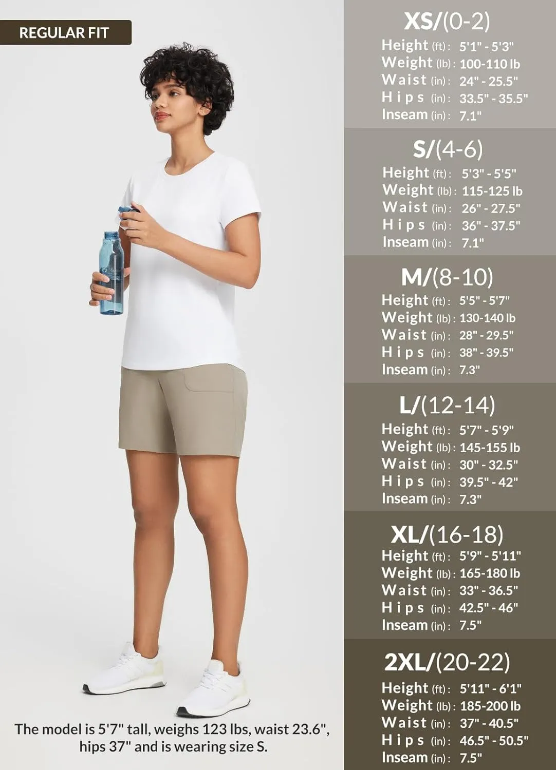 baleaf 7'' Long Athletic Shorts for Women Running High Waisted Quick Dry Workout Bermuda Soft Zipper Pockets UPF 50 