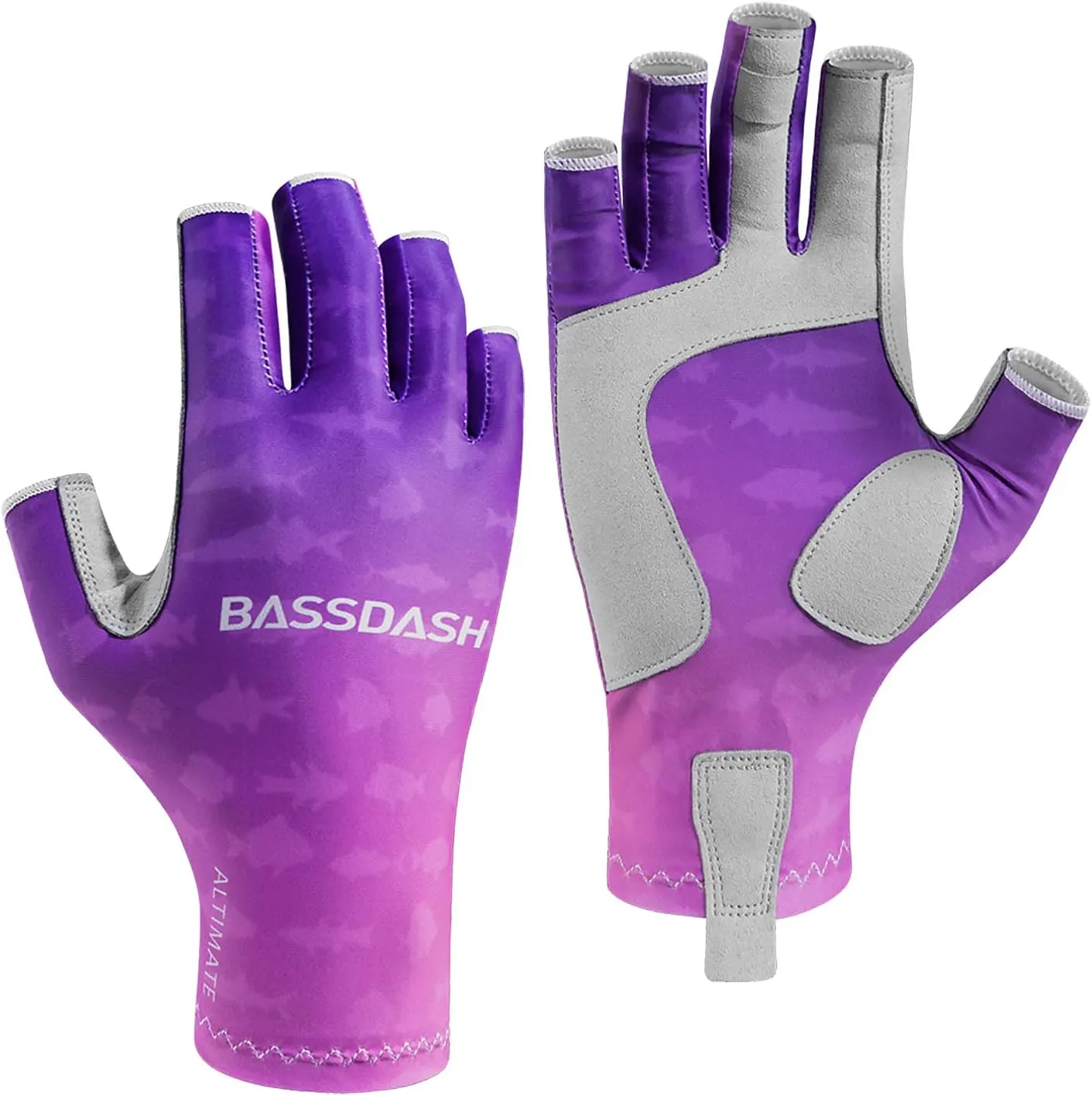 BASSDASH ALTIMATE UPF 50  Women’s Fishing Gloves UV Sun Protection Fingerless Gloves for Kayaking Paddling Hiking Cycling Driving Shooting Training
