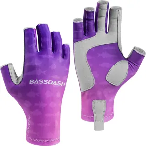 BASSDASH ALTIMATE UPF 50  Women’s Fishing Gloves UV Sun Protection Fingerless Gloves for Kayaking Paddling Hiking Cycling Driving Shooting Training