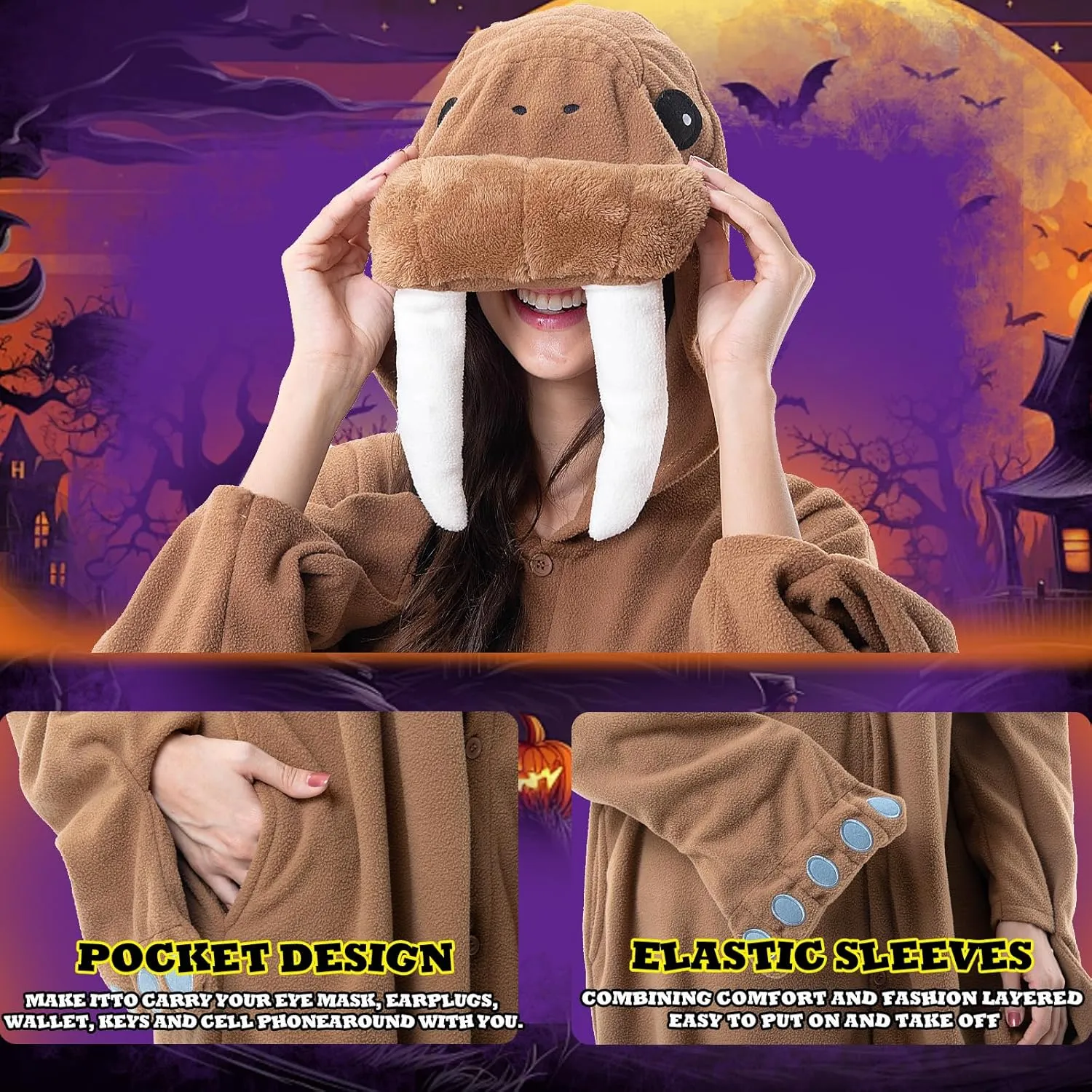Beauty Shine Unisex Adult Onesie One Piece Pajamas Cosplay Cartoon Costume Halloween Christmas Sleepwear Jumpsuit Homewear