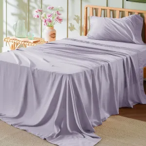 Bedsure Twin XL Sheet Sets Dorm Bedding - 3 Pieces Soft Extra Long Twin Sheets, Hotel Luxury, Easy Care Microfiber for Women, Men, Lavender