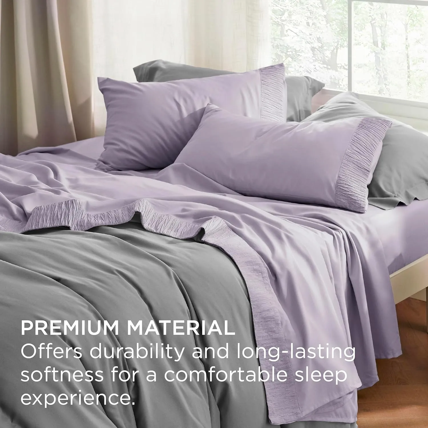 Bedsure Twin XL Sheet Sets Dorm Bedding - 3 Pieces Soft Extra Long Twin Sheets, Hotel Luxury, Easy Care Microfiber for Women, Men, Lavender