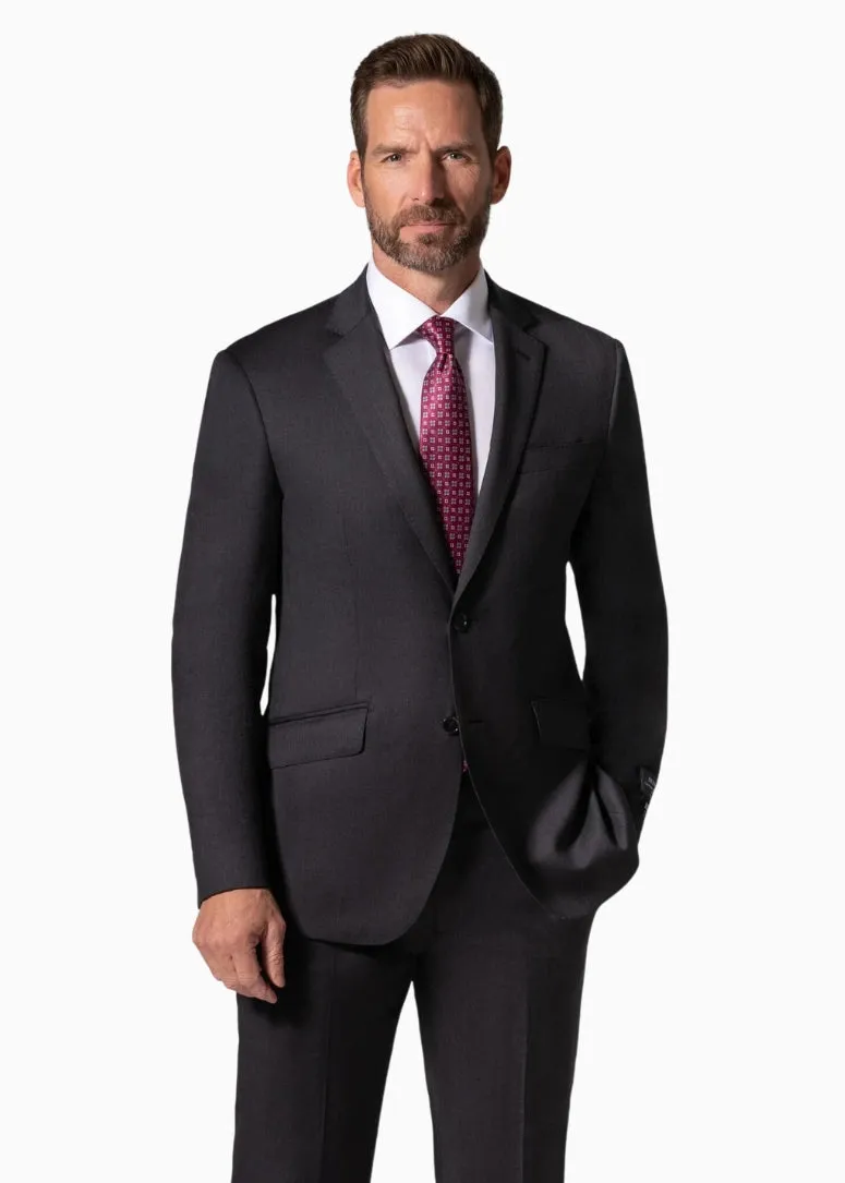 Bergamo Elegant - Reda | Slim Fit 2-Piece Solid Suit - Charcoal