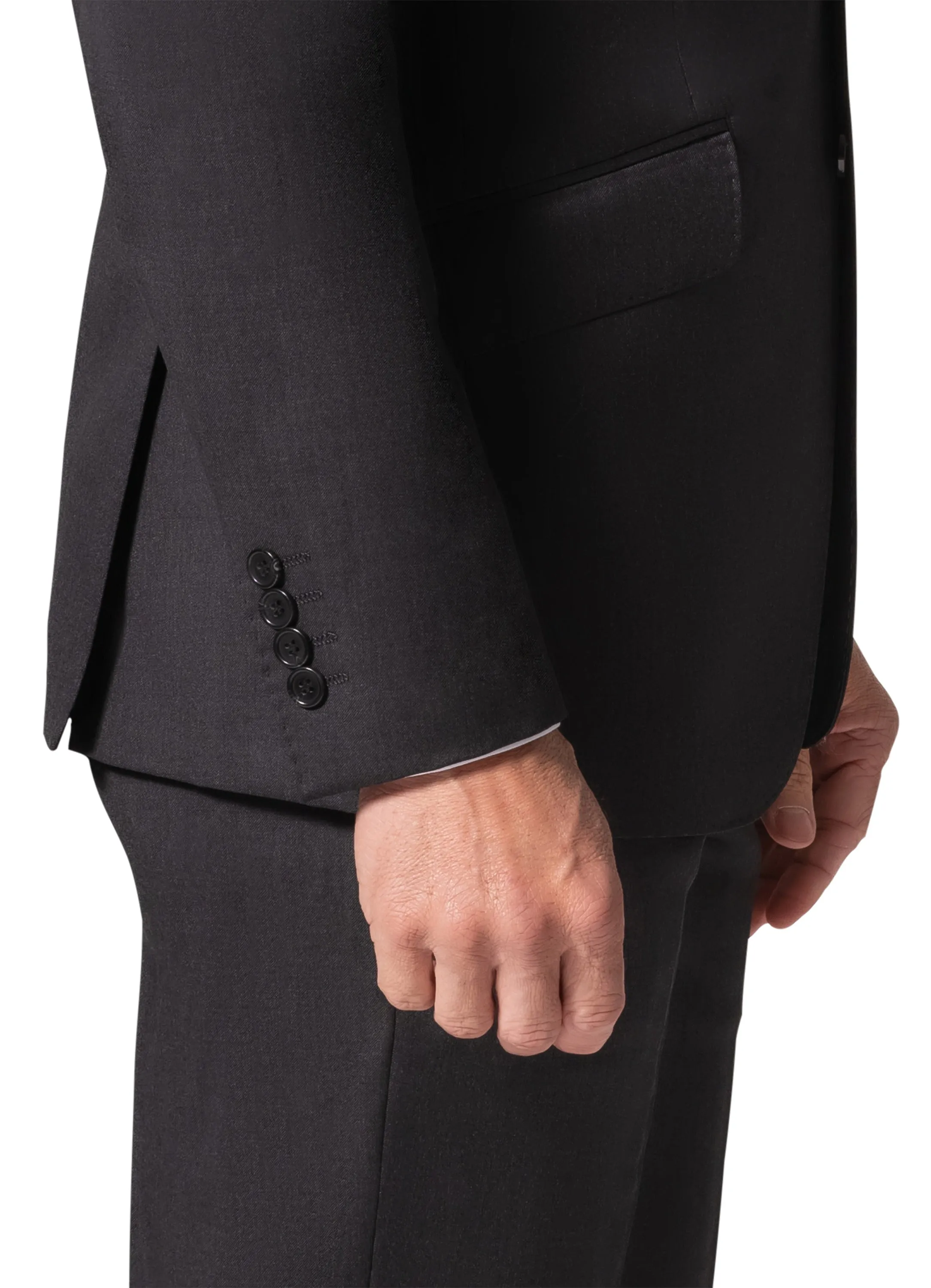 Bergamo Elegant - Reda | Slim Fit 2-Piece Solid Suit - Charcoal