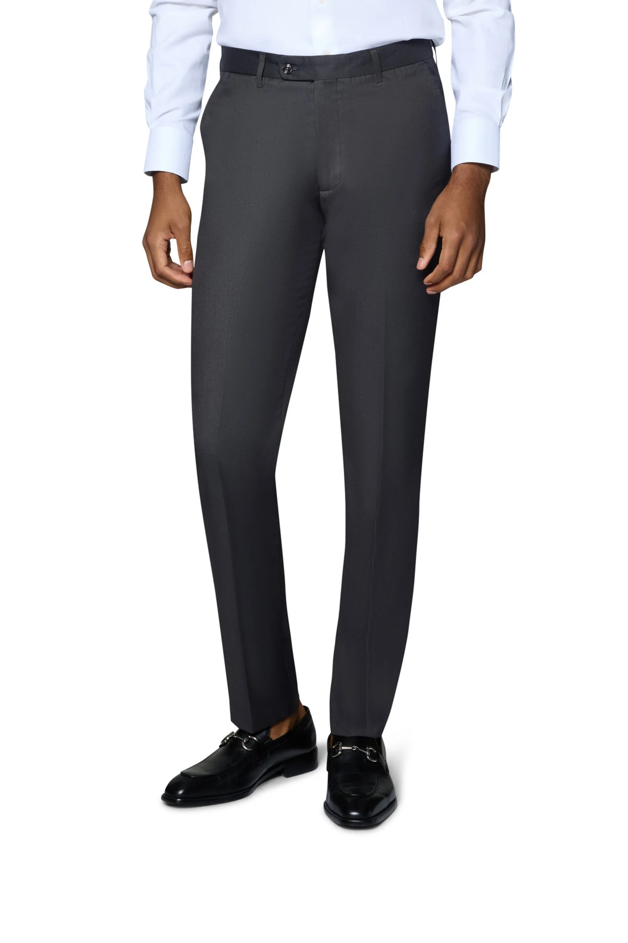 Bergamo Orange Vested Solid Charcoal Slim Fit